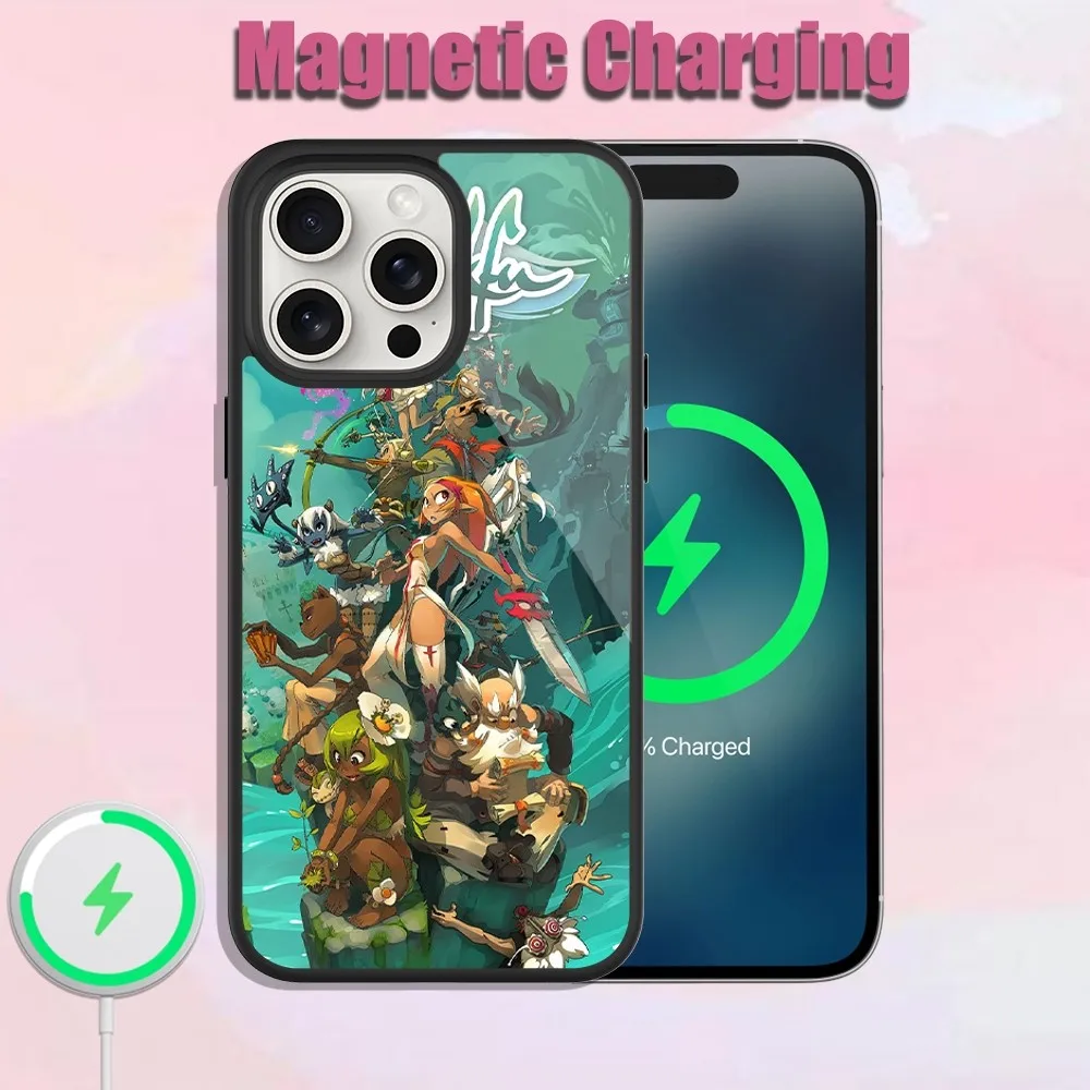 Чехол для телефона Game W-Wakfu iPhone 13 15 11 12 14 Plus Pro Max Магнитный чехол Magsafe со стеклянной