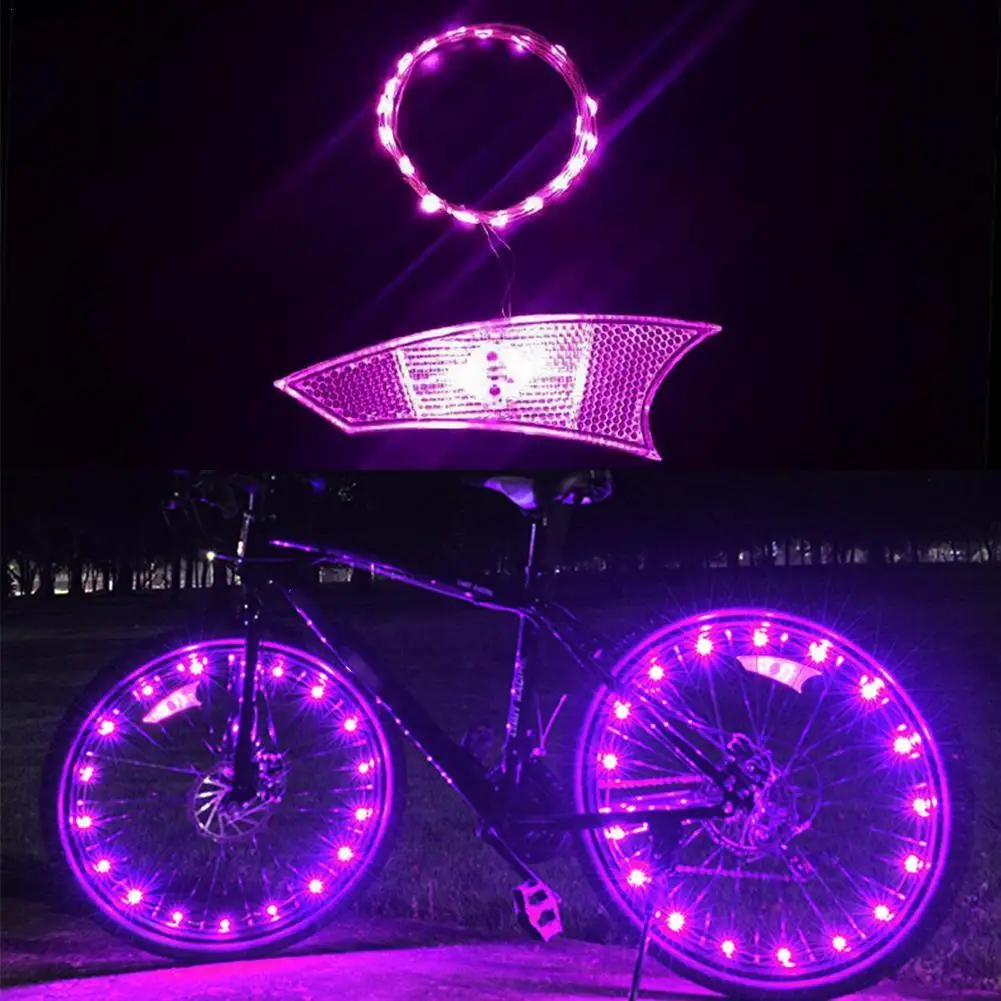 

20 LED Bicycle Spoke Light 2M String Bike Cycling Rim Lamp Auto Open Close Wheel Tire Valve Lights For Night Riding Decoration