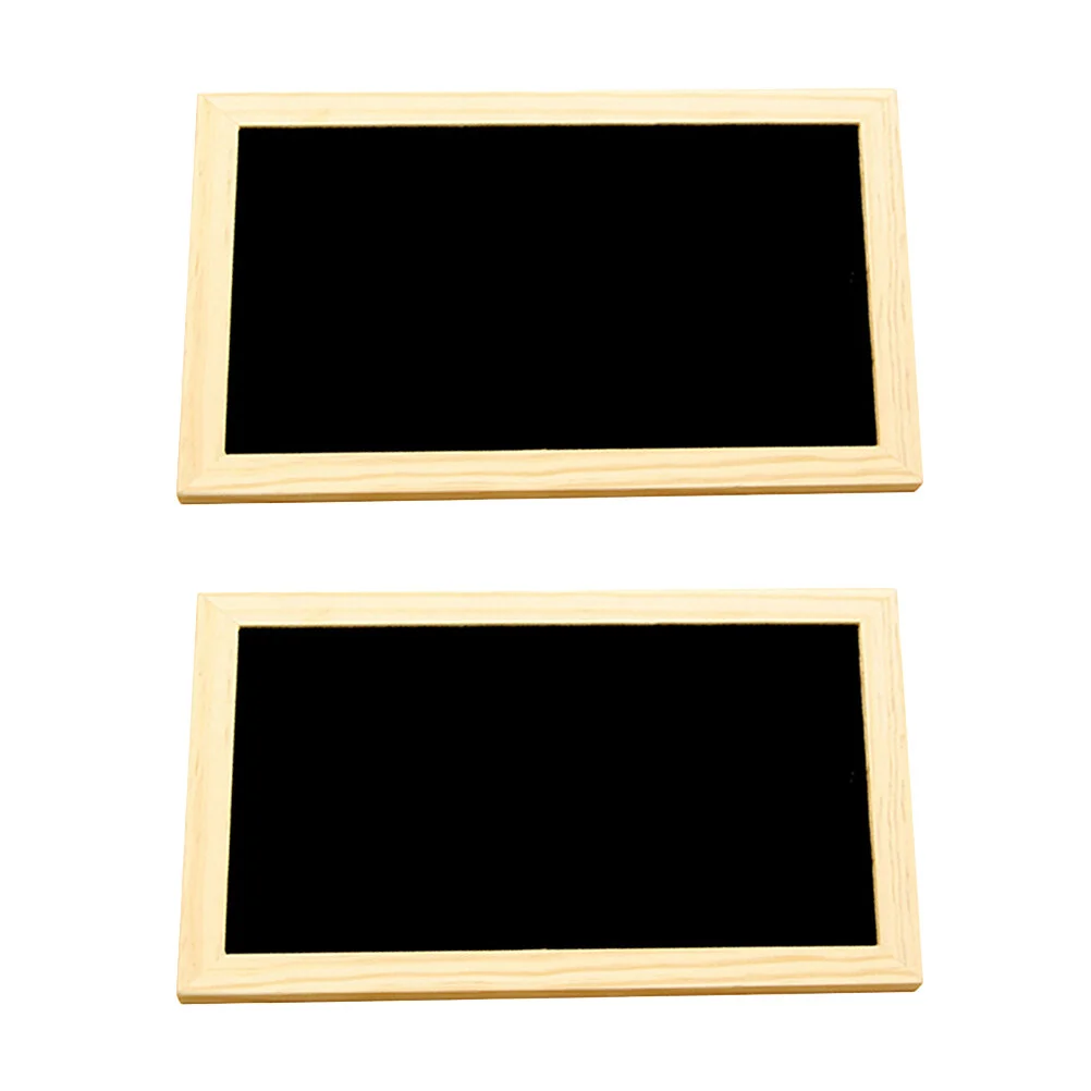 

2 PCS Mini Labels Display Board Chalkboard Decorate Double-sided Blackboard Wall Bamboo