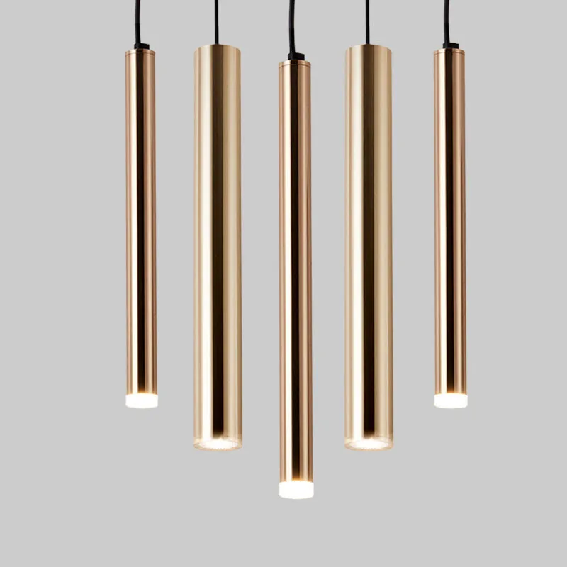 

Dimmable LED Pendant Light Long Tube Lamp 3W 5W 7W 12W Kitchen Island Dining Room Shop Bar Lighting Cylinder Pipe Hanging Lights