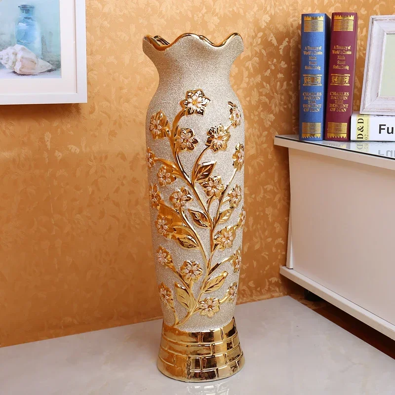 

European Vase Ornaments Large Living Room TV Cabinet Hallway Floor Ceramic Porcelain