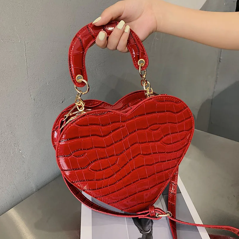 

Love Heart Tote Bag For Women 2022 Stone Pattern PU Leather Crossbody Bags Female Shoulder Bags Brand Designer Purse Handbags