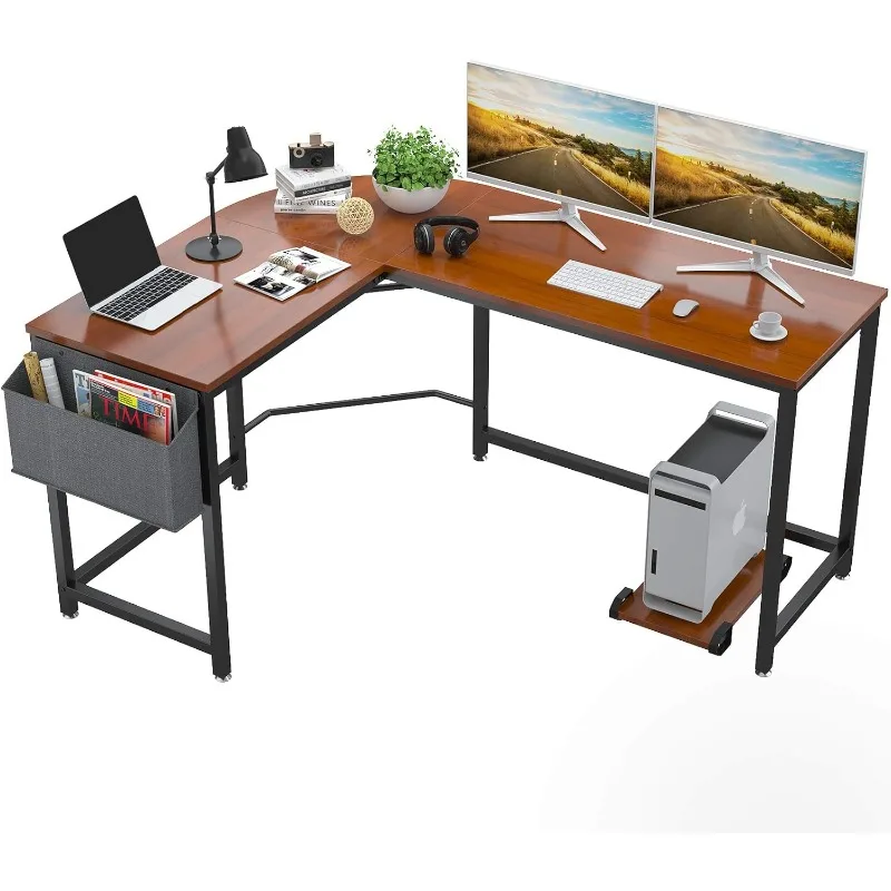 

Угловой стол L-образной формы, компьютерный игровой стол, рабочая станция для дома и офиса, большой размер L, для учебы, 58 дюймов