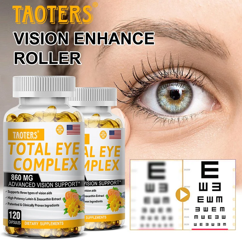 

Taoters Eye Vitamins with Lutein, Zeaxanthin and Bilberry Extract Support Dry Eye and Vision Health In Adults Lutein Blend