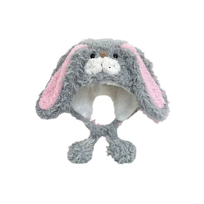 Женская Пушистая Шапка-ушанка с помпоном из овечьей шерсти