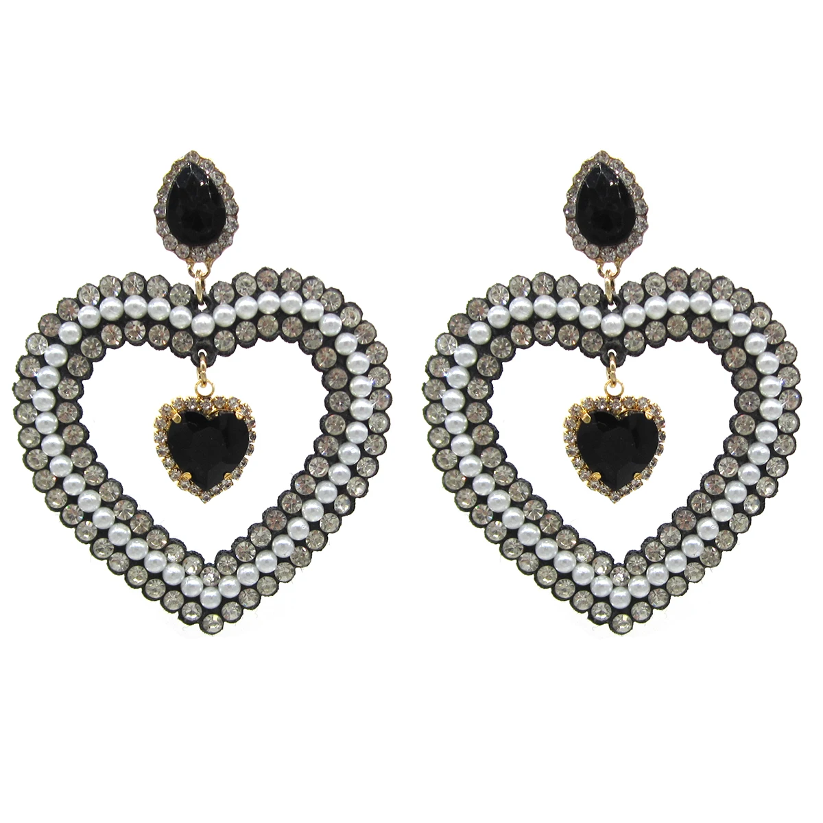 

Zouchunfu Exaggerated Heart Pendant Big Earrings Hip Hop Rock Nightclub Earring Indian Earings for Women Jewelry Gifts Aretes