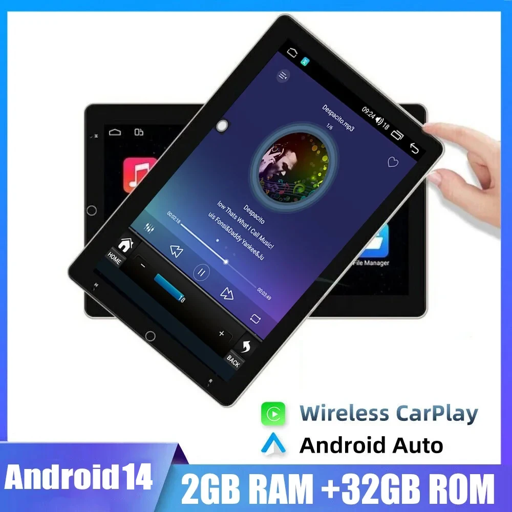 Универсальный автомобильный Dvd-плеер Android 14 10 1 дюйма автоматическая вращающаяся