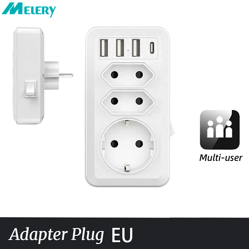 EU USB Розетка-удлинитель адаптер сетевой фильтр европейской вилкой 3 розетки с портом зарядки типа C. Совместимая станция питания с разъемом-удлинителем.