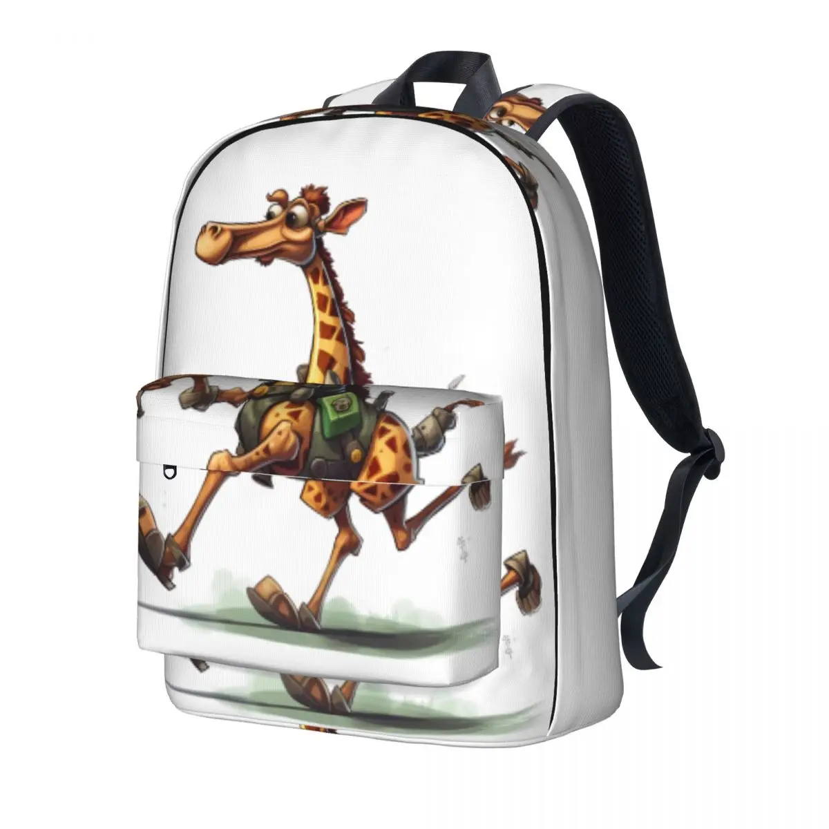 

Giraffe Backpack Cartoon Drawing Style Boy Girl Polyester Daily Backpacks Lightweight Kawaii School Bags Rucksack