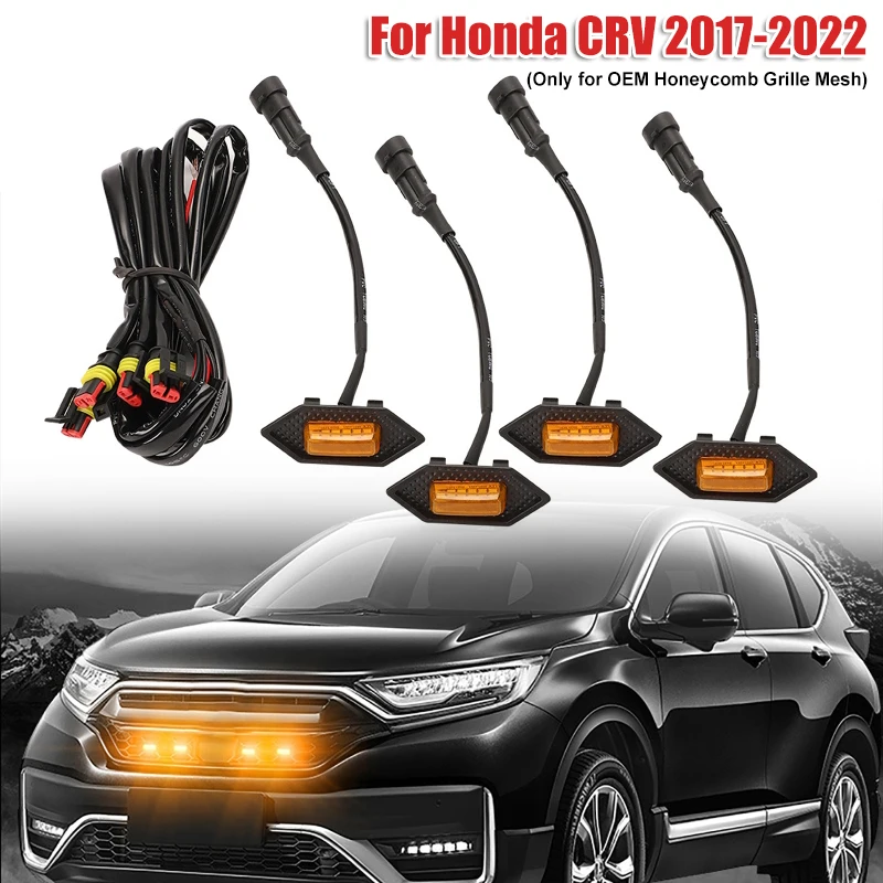 

4pcs Car Front Grille LED Light with Harness for Honda CRV 2017-2022