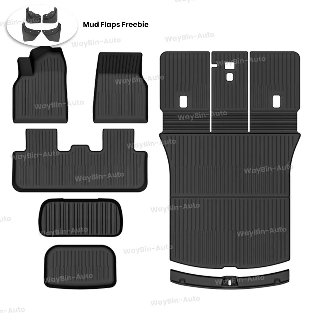 Водонепроницаемые нескользящие коврики из ТПЭ для Tesla Model Y Juniper 2025+, всесезонные автомобильные аксессуары по индивидуальному заказу (7 шт.)