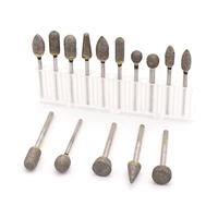 1pcs 2 353mm shank durable diamond burrs grinding head rotary carving tools sintered abrasive for jade agate peeling drill bits