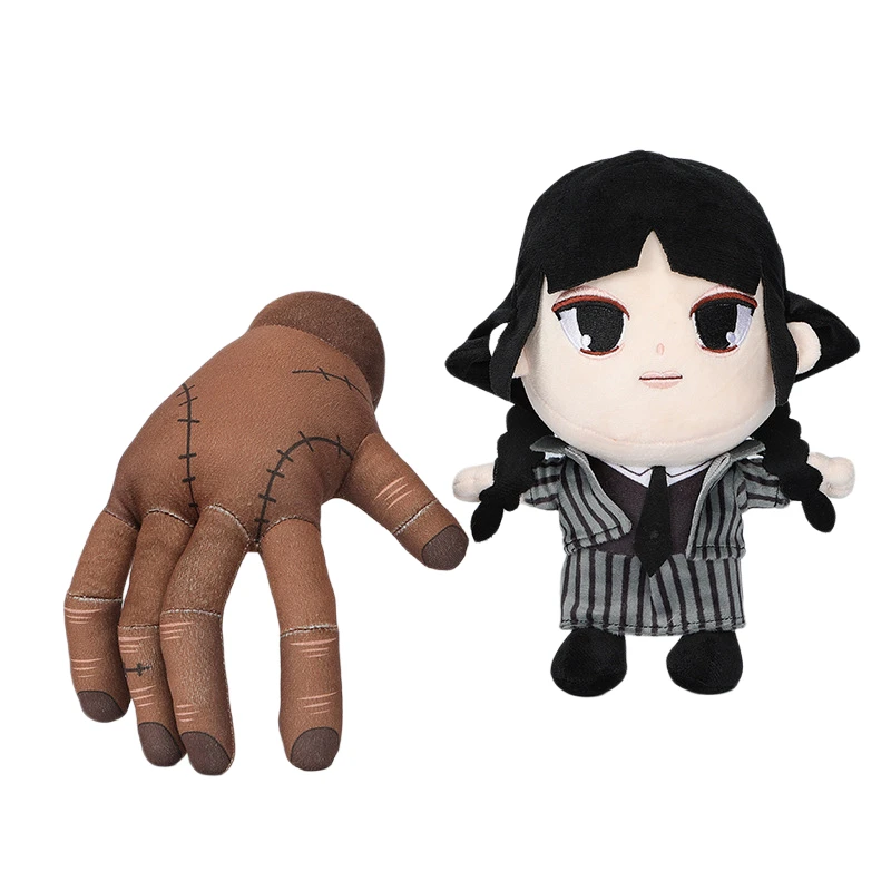 

Anmie Action Figure Peluches Plush Toy Wednesday Addams Hand Doll Accessories Birthday Party Decorations Kawaii Gift