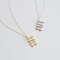 Steps Ladder to Success Construction Layered Small High Ladder Necklaces for Minimalist Geometric Meaningful Graduation Jewelry