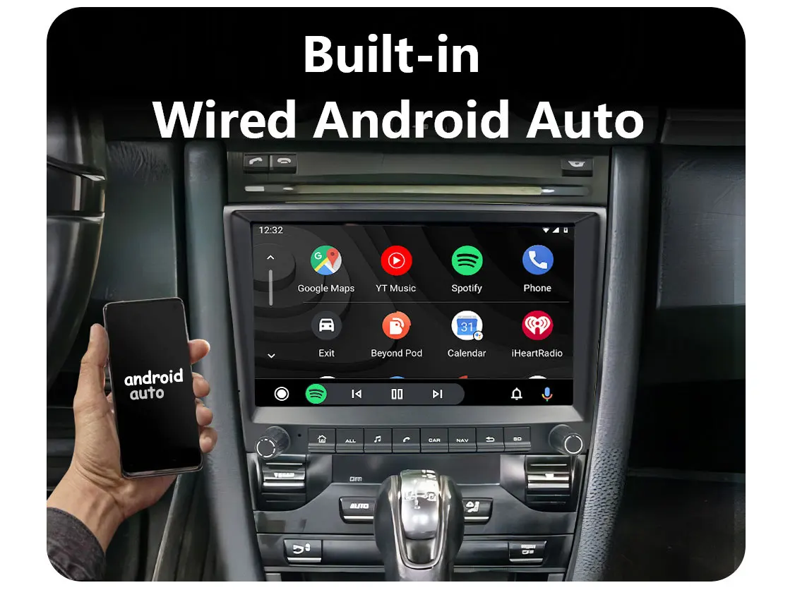 Фото Автомагнитола CHSTEK Android для Porsche 911 997 Boxster Cayman 987 с беспроводным CarPlay Qualcomm, 4G, GPS, Bluetooth, мультимедийная система №5