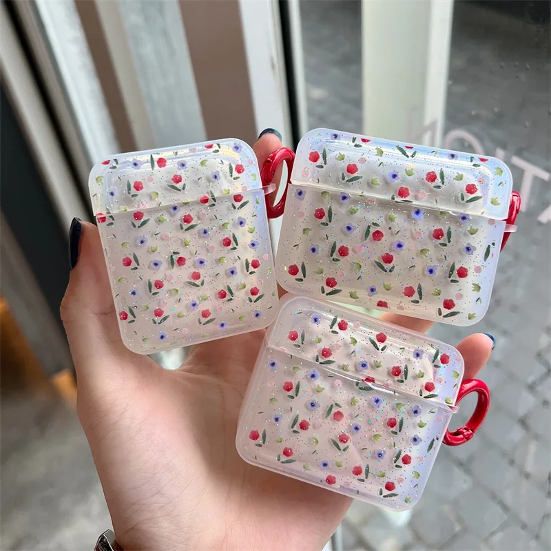 

Shining Small Flowers on The Screen Case for AirPods 1 2 3 Pro Case Cover Bluetooth Earbuds Charging Box Protective Cases
