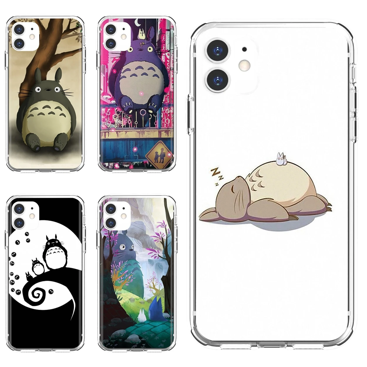 

cartoon-Anime-My-Neighbor-Totoro For iPhone 10 11 12 13 Mini Pro 4S 5S SE 5C 6 6S 7 8 X XR XS Plus Max 2020 Phone Shell Cover