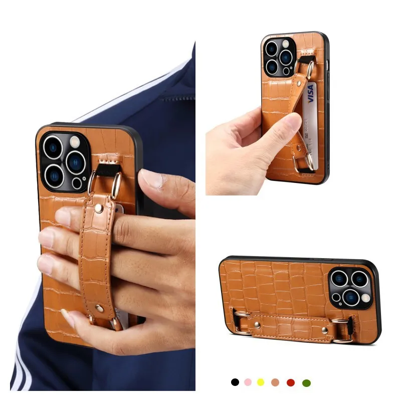 

Suitable for Iphone14 13 12pro Phone Case with Wrist Strap Bracket 14plus 13 12 Promax Protective Case