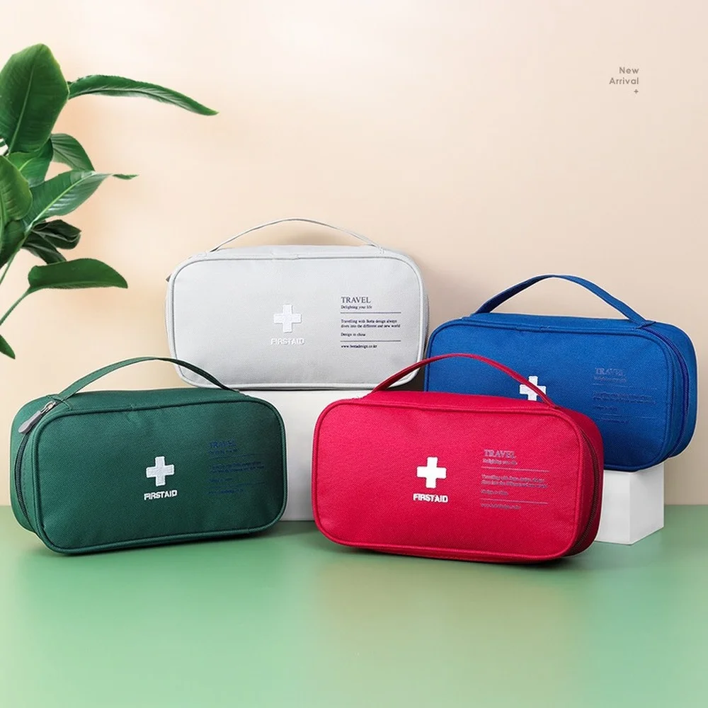 

Portable Medicine Bag Cute First Aid Kit Organizer Medical Emergency Pill Storage Bag Pocket Outdoor Survival Household