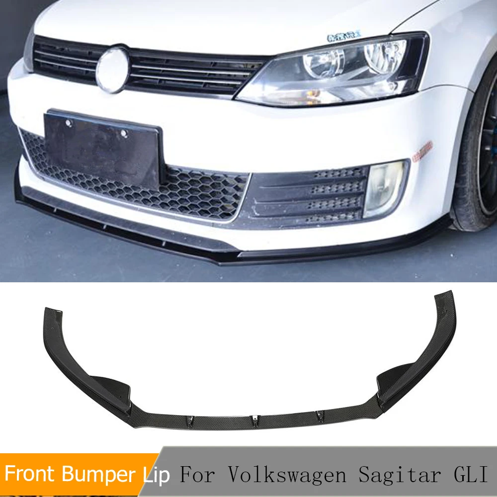 

Front Bumper Lip Spoiler Carbon Fiber Front Lip Chin Spoiler Splitters Apron Protector For Volkswagen Sagitar GLI 2013-2015 3PCS