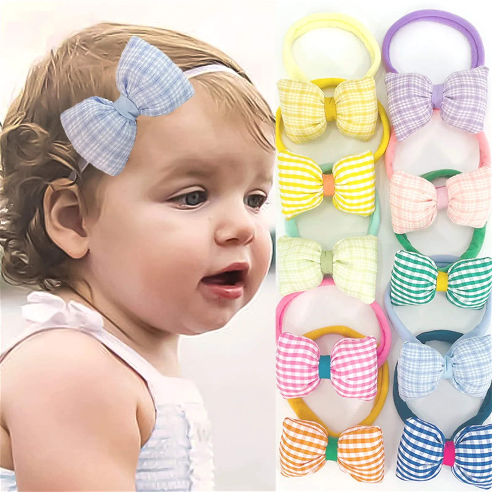 

1/2/3/4 шт., эластичная повязка на голову с принтом в клетку