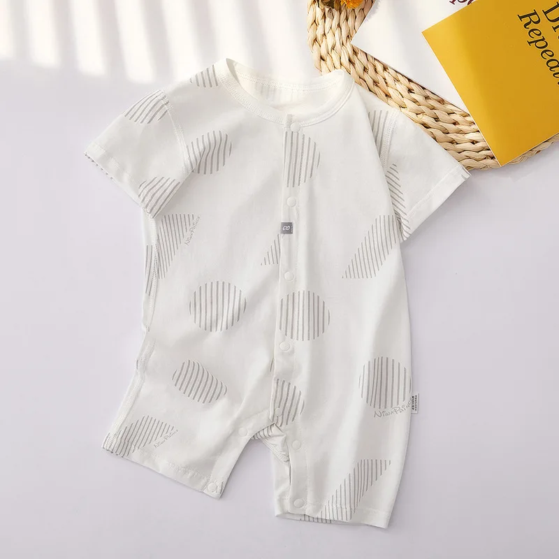 

Newborn Baby Onesie Summer Short Sleeve Infantil Bodysuits Infant Rompers Playsuit Baby Jumpsuit Climbing Clothes Ha Pajamas Out