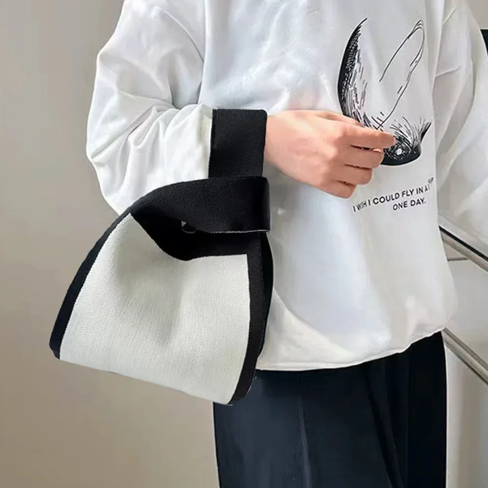 Сумка-тоут на запястье с узелком вязаные сумки Женский крючком