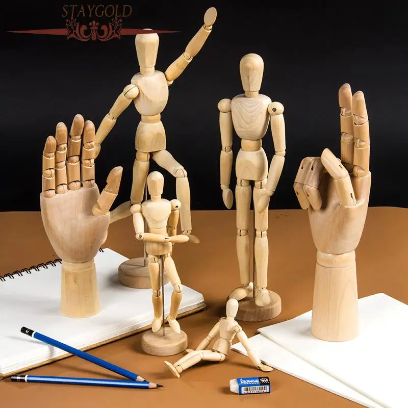 

Подвижные шарниры, деревянные фигурки мужчин, игрушки, куклы со стоячим гибким деревянным рисунком, модель детской игрушки, украшение для дома