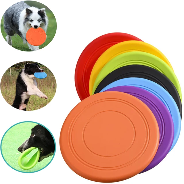 1pcs Soft Non-Slip Dog Flying Disc Silicone Game Frisbeed Anti-Chew Dog Toy Pet Puppy Training Interactive Funny Dog Supplies 1