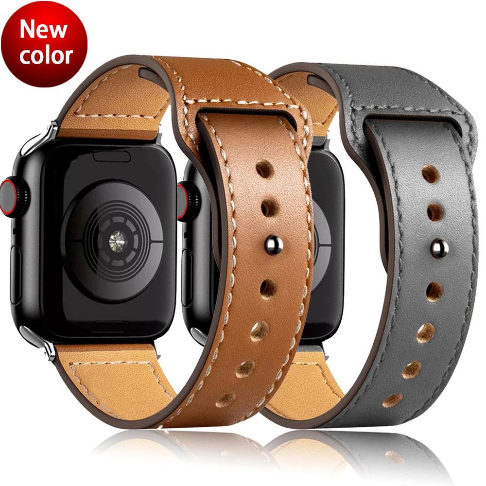 Leather strap for Apple Watch band high quality Male lady series ultra 3456 7 8 SE 44mm 40mm watch for iWatch 42mm 38mm Bracelet