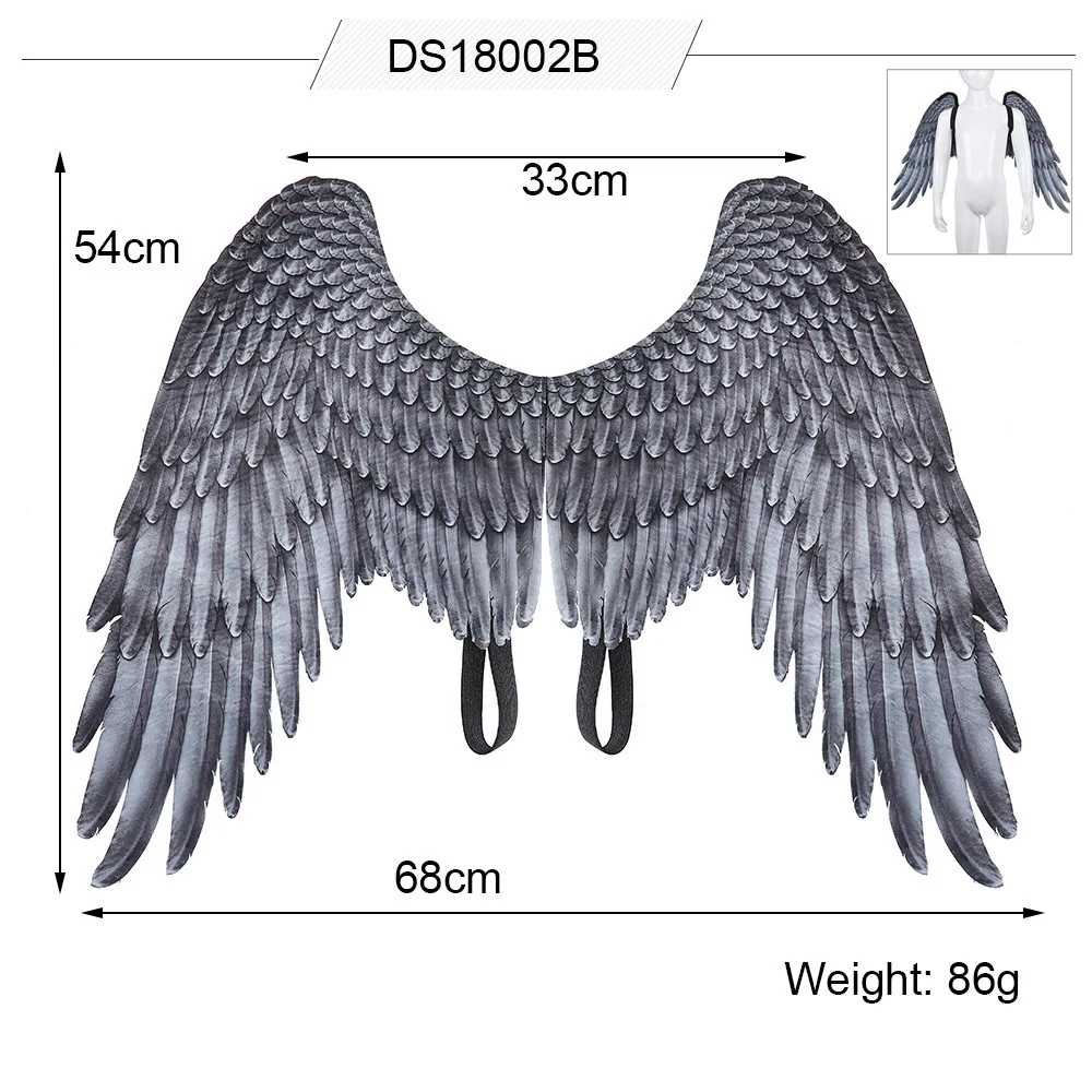 

Halloween 3D Big Wings Non-Woven Fabric Angel Devil Adult Mardi Gras Theme Party Large Black Wings Costume Cosplay Accessories