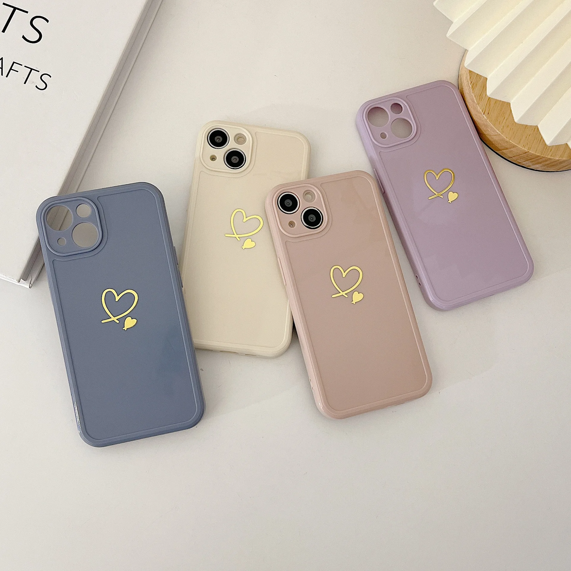 Electroplated Love Heart Phone Case For iPhone 11 12 13 Pro Max XR X XS Max 7 8 Plus Soft Silicone Camera Protective Back Cover