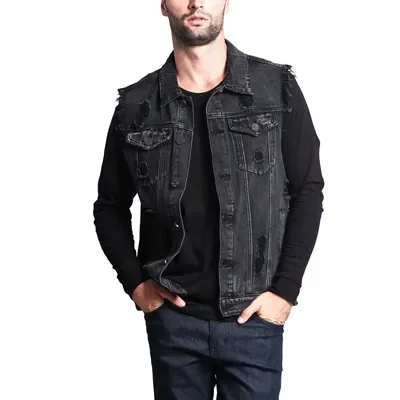

2023NEW Summer Autumn Vintage Design Men's Denim Vest Male Retro Sleeveless Jackets Casual Ripped Hole Jean Waistcoats Cloth