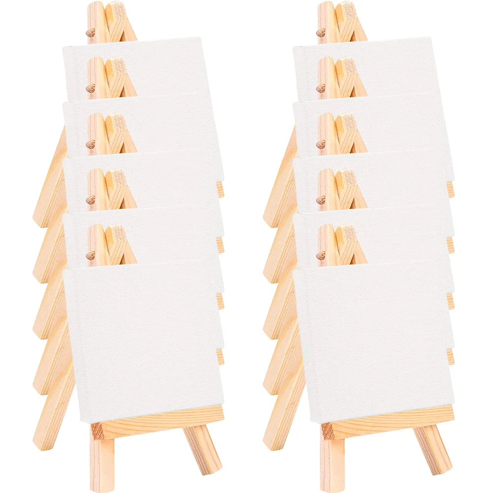 

18 Sets Decorative Mini Canvases Crafted DIY Mini Easels Delicate Canvas Easels For painting To