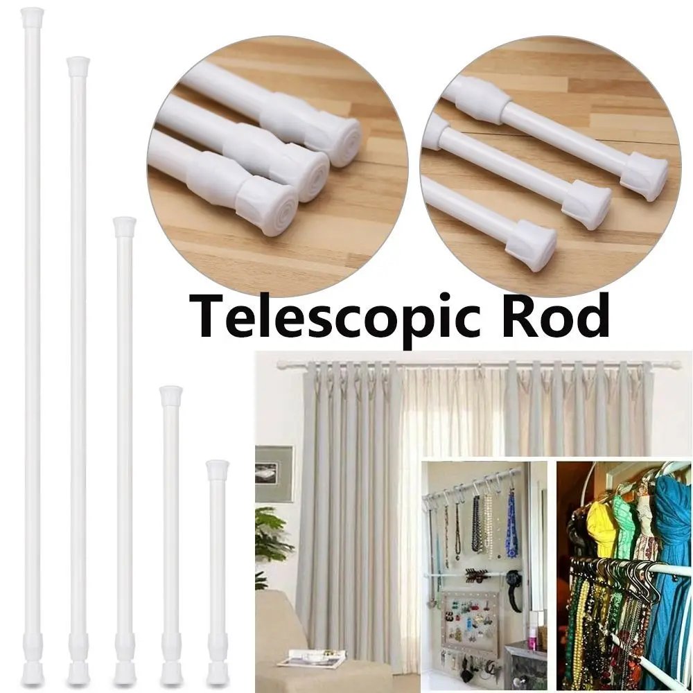 

Adjustable Loaded Hanger Household Purpose Spring Load Bathroom Product Curtain Telescopic Pole Hanging Rods Extendable Sticks