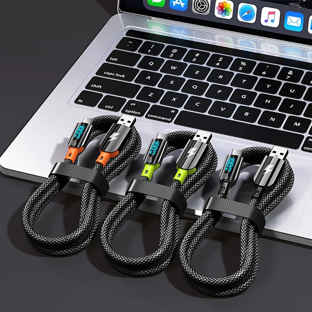 НОВЫЙ USB-кабель 100 Вт тип C быстрая зарядка цифровой дисплей кабель для передачи