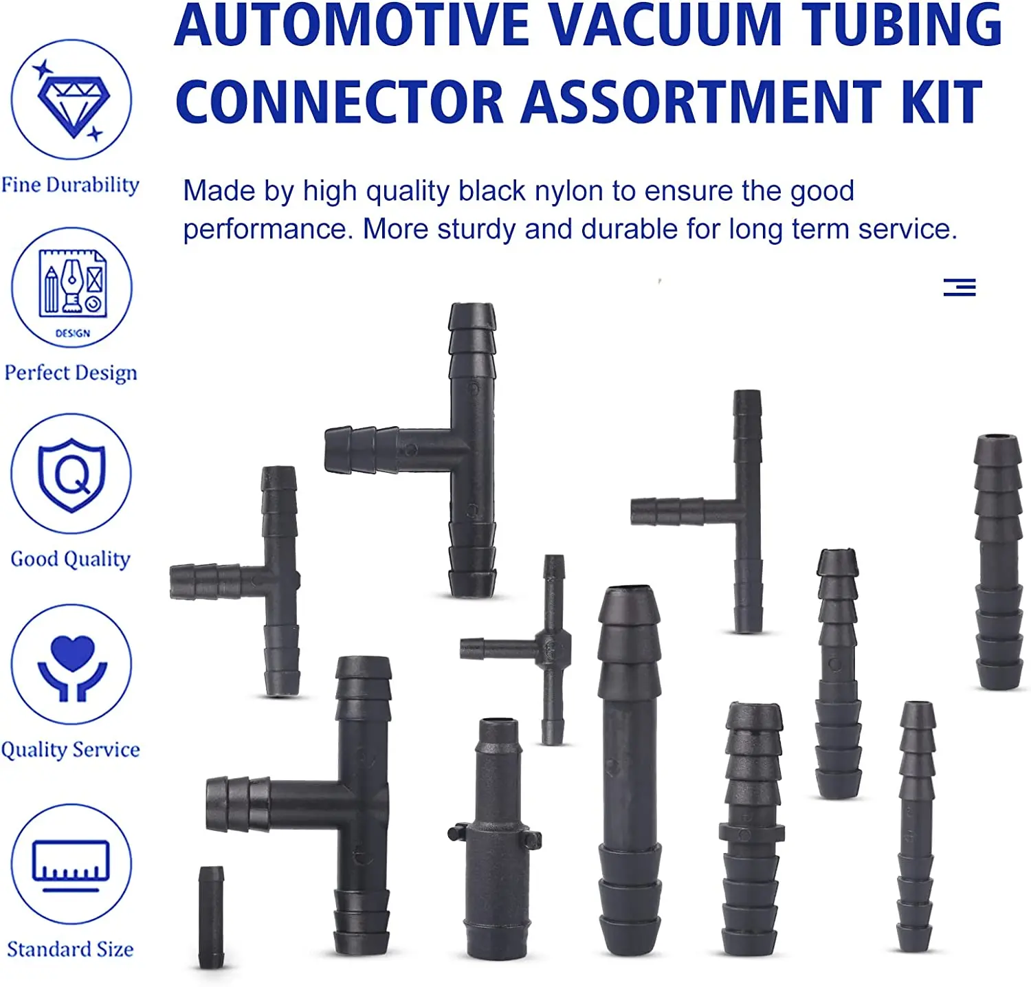 Вакуумный соединитель автомобильный вакуумный трубчатый для футболки черный