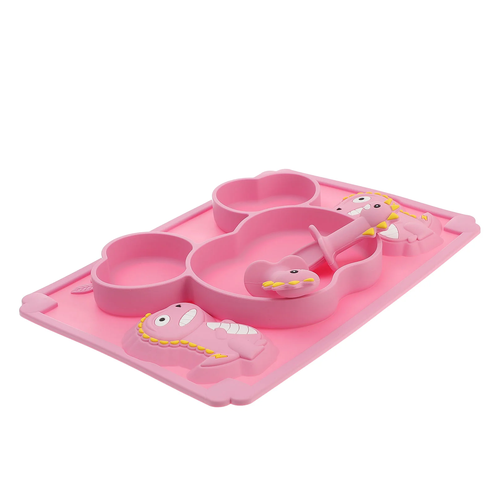 

Baby Silicone Tableware Bowl Forkplate Set Cutlery Spoon Dishfeeding Supplies Dinner Children Placemat S Divided Training