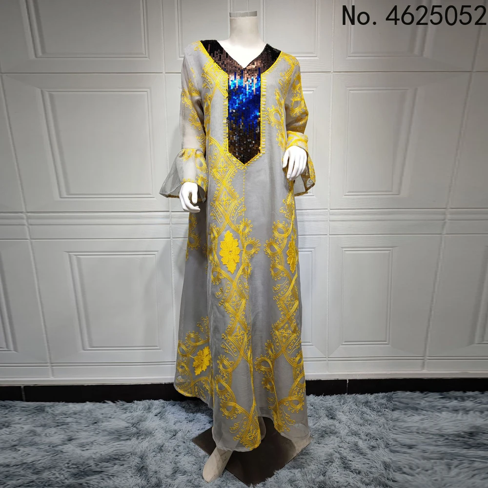 Ramadan Dubai Abaya Muslim Embroidery Party Long Dress Women Kaftan Moroccan Evening Gown Turkish Islamic Clothing Djellaba