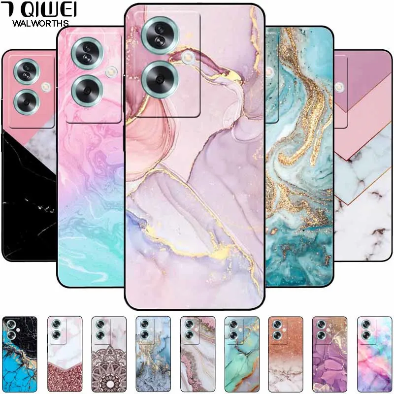 Для OPPO A79 5G чехол A 79 крутой мраморный силиконовый черный окрашенный ТПУ для OPPOA79