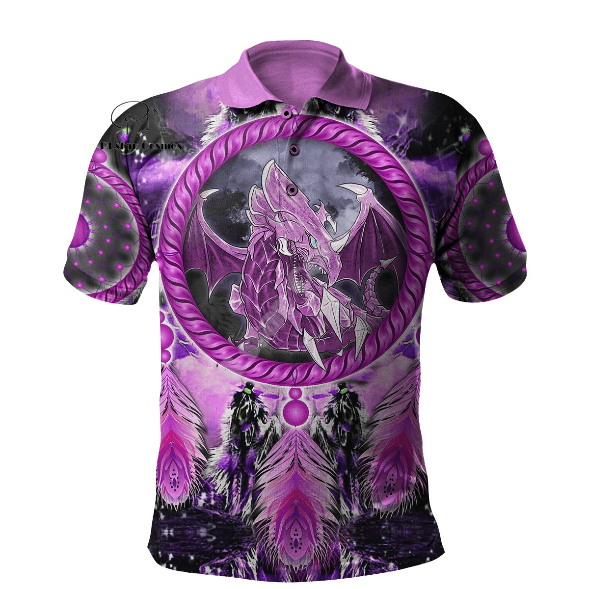 

Рубашка-поло унисекс, уличная одежда в стиле ретро, с рисунком животного, дракона, татуировки, 3DPrint, в стиле Харадзюку, с коротким рукавом и воротником, X3, лето