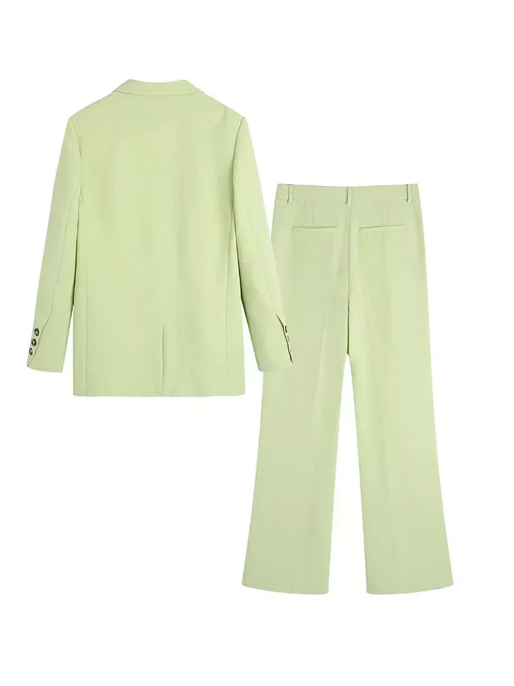 

Женский костюм с жакетом и брюками, повседневный прямой пиджак с длинными рукавами и карманами в стиле ретро, весна 2022