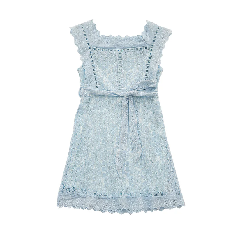 

Детское кружевное платье принцессы для девочек, новинка 2022, детские летние платья без рукавов, элегантная пляжная одежда, #6801