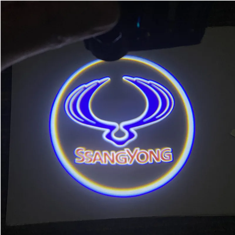 

2PCS Led Car Door Welcome Logo Light Courtesy Laser Projector Ghost Shadow Lamp For Ssangyong Korando Musso Sports Rexton Logo