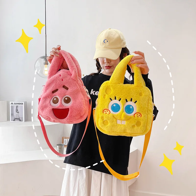

Kawaii 2022 Новинка плюшевая сумка Губка Боб Патрик звезда мультфильм аниме сумка-мессенджер через плечо Симпатичная Модная ручная аниме сумка плюшевый подарок