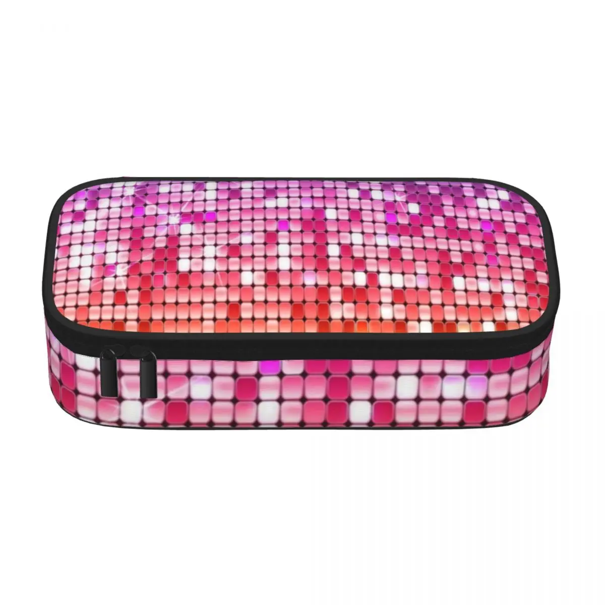 Sparkly Sequins Print Pencil Case Colorful Rainbow Cute Multi Function Zipper Pencil Box University Teens Pen Organizer