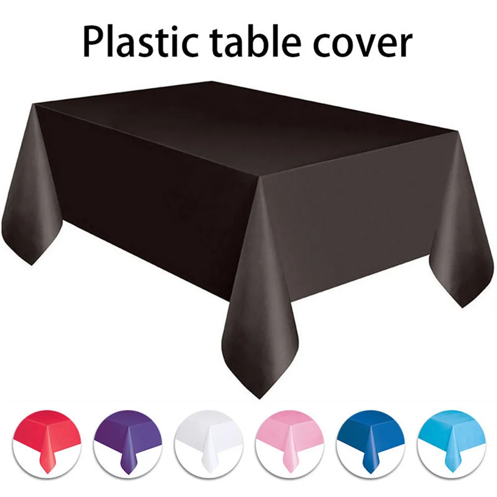 

Прямоугольная искусственная открытая настенная скатерть для дня рождения, одноразовая квадратная скатерть, пластиковый розовый черный планшет 137*183 см