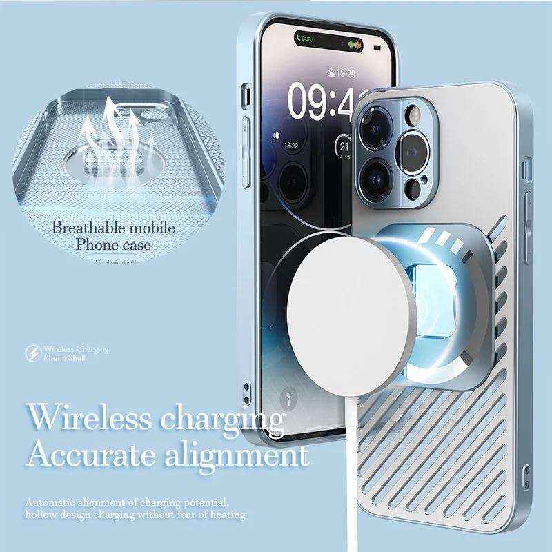 

Z-SHOW Magnetic Magsafe Dissipate Heat For Iphone 14 Pro Max Case Wireless Charging Shockproof Cover For Apple 14 Pro Max Case