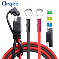 cleqee t10074 sae battery connector to o ring terminal extension cable harness 10awg quick disconnect 15a20a30a fuses 60cm1m