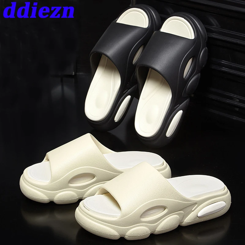 

House Home Slippers For Women 2023 Summer Thick Bottom Bathroom Non-Slip Couple Slippers Casual Shoes Indoor Ladies Slides